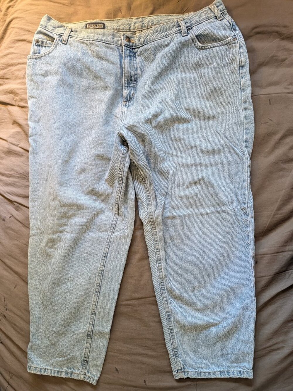 LANDS' END JEANS Denim Blue W20 Petite Light Wide Jean Pants Womens Mens